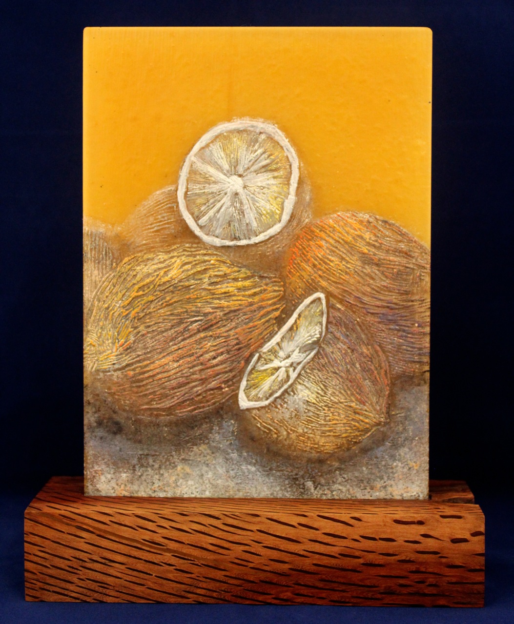 Colourful Lemons - Glass Linocut